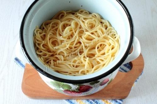 Паста с ветчиной и грибами. 08