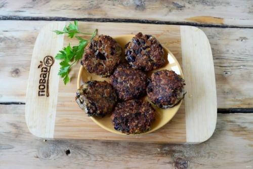 Котлеты из баклажанов с грибами. 07