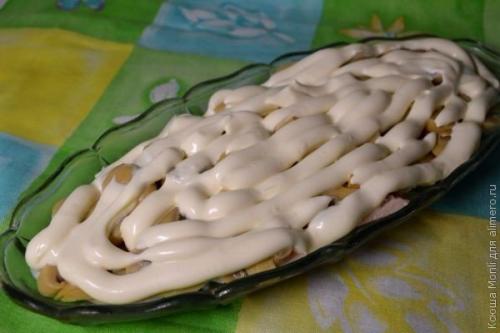 Салат с грибами и сыром Искушение. 04