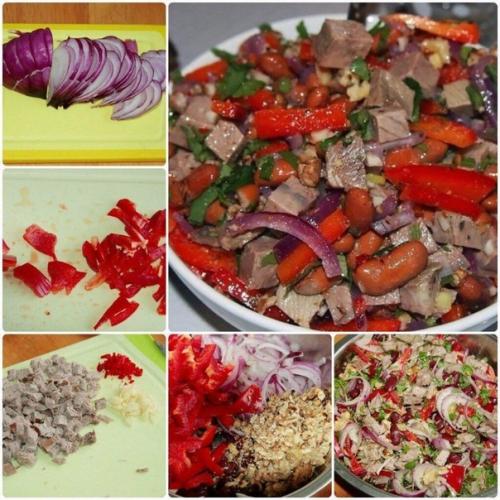 Салат Тбилиси.  Ингредиенты: