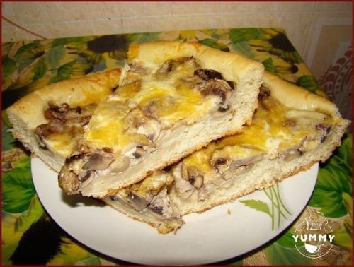 Грибная пицца - пирог.