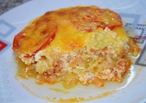 Нежная запеканка из кабачка.