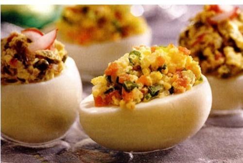 Фаршированные яйца.  26 вариантов для начинки: 05