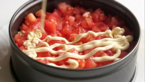 Слоеный салат с сыром и баклажанами Неаполь. 07