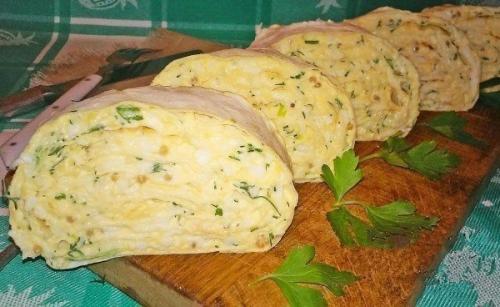Закуска из лаваша с сыром.


