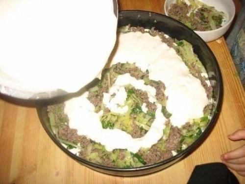 Супер нежный пирог с капустой и мясом. 03