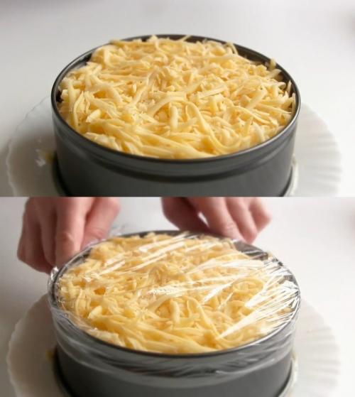 Слоеный салат с сыром и баклажанами Неаполь. 09