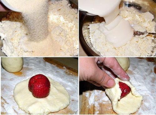 Творожные кнедлики с клубникой. 03