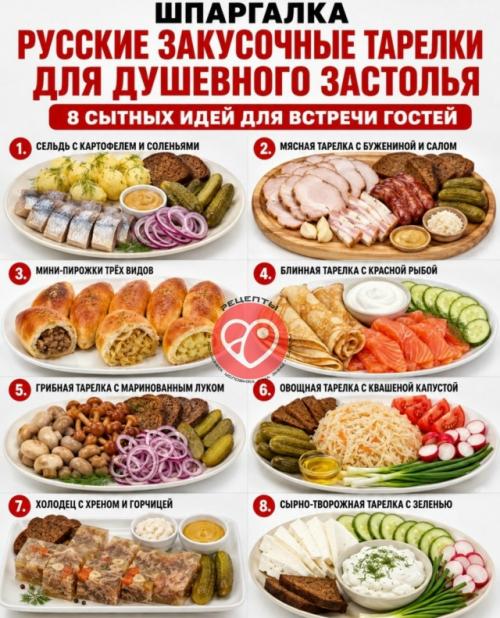 Шпаргалка по русским закусочным тарелкам.

