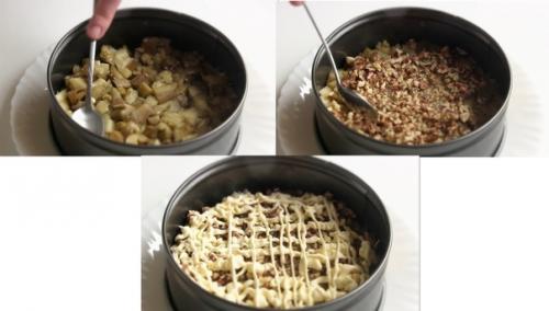 Слоеный салат с сыром и баклажанами Неаполь. 06