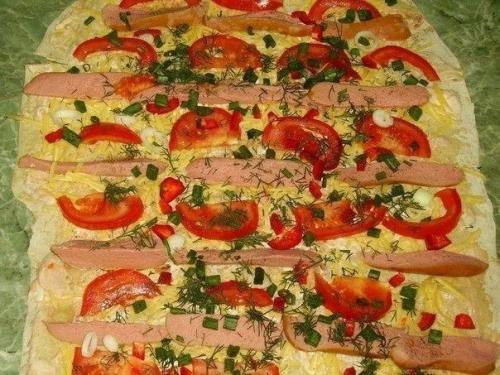 Фаршированный лаваш запечённый в духовке. 03