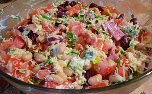 Салат обжорка.  Ингредиенты: