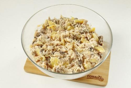 Салат Ананас с курицей и сыром. 06 Салат Ананас с курицей и сыром. 06