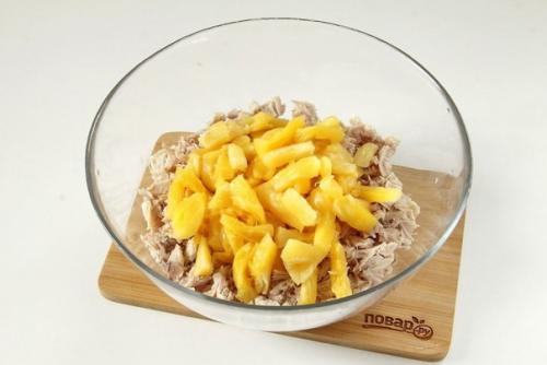 Салат Ананас с курицей и сыром. 03 Салат Ананас с курицей и сыром. 03