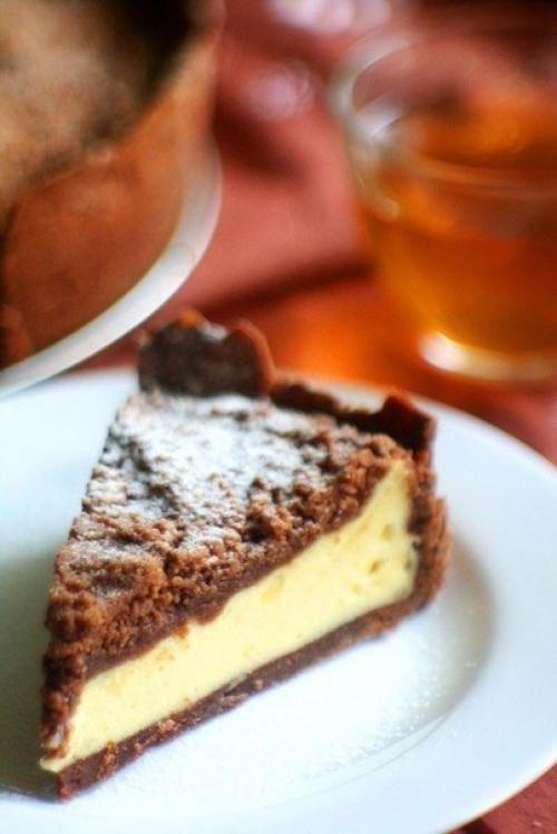 Ванильный творожник на шоколадном тесте? 01