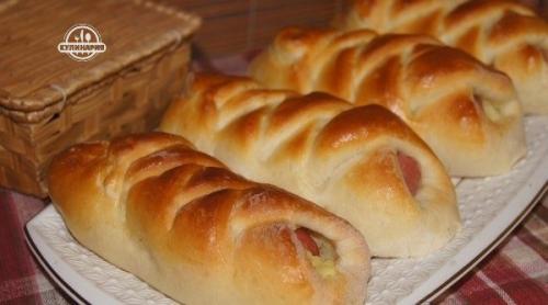 Сосиска с картофелем в тесте. 05