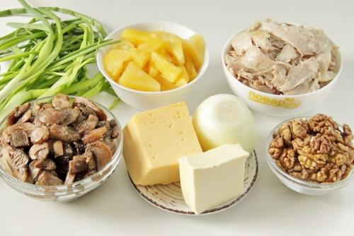 Салат Ананас с курицей и сыром. 01 Салат Ананас с курицей и сыром. 01