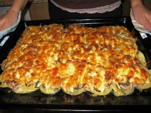 Мясо по французски из фарша на сковороде. 