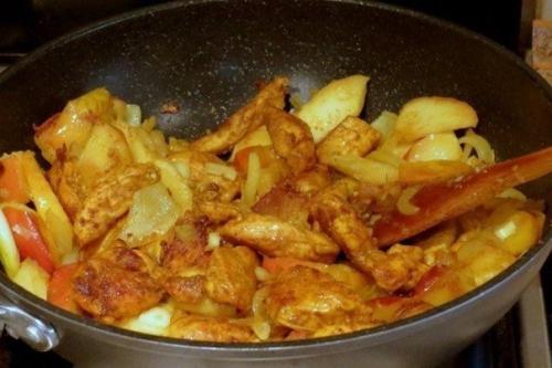 Курица с яблоками. 04