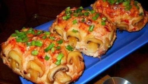 Куриное Филе с фаршем, грибами и перцем. Куриное Филе с фаршем, грибами и перцем.