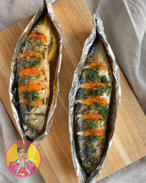 Скумбрия в духовке.  Ингредиенты.