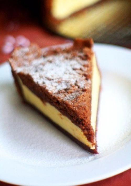 Ванильный творожник на шоколадном тесте?