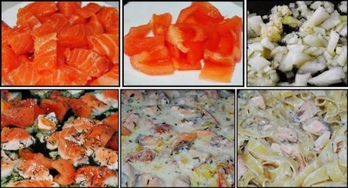 Фетуччини с семгой в сливочном соусе. 02