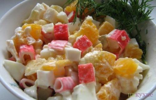 Крабовый салат с апельсинами. 05