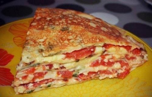 Блинный торт с помидорами. Блинный торт с помидорами.