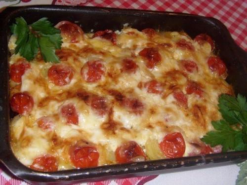 Овощная запеканка с мясом.