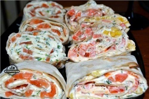 Закуски из лаваша.