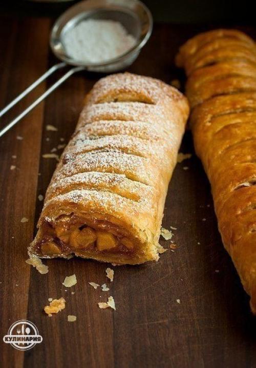 Яблочный штрудель.  Ингредиенты: