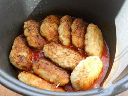 Ленивые голубцы.   Фарш куриный (лучше пополам - Филе + красное куриное мясо) - 350 г;. 06