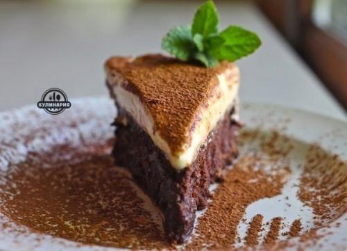 Трюфельный торт с муссом из белого шоколада. Трюфельный торт с муссом из белого шоколада.