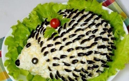 Салат ёжик.  Ингредиенты: