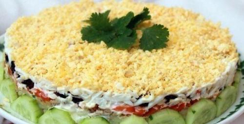 Салат Бонапарт.  Ингредиенты: