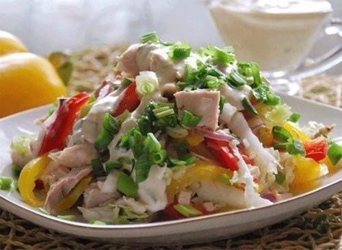 Сытные салаты с куриным филе. 08