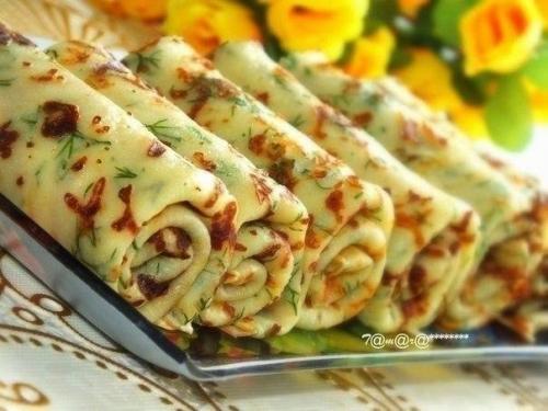 Сырные блины с зеленью. 01