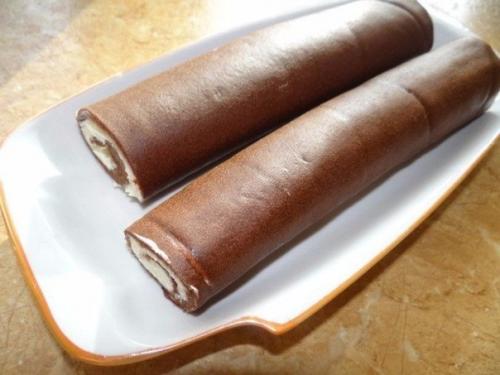 Шоколадные пирожные рулетики. 05