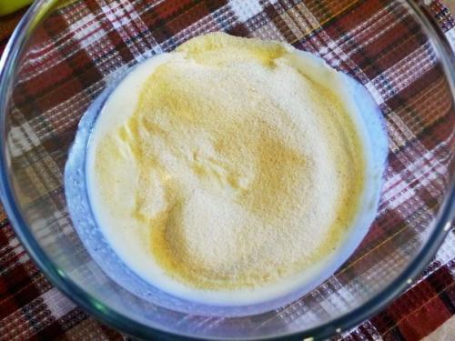 Простой рецепт манника на кефире. 01