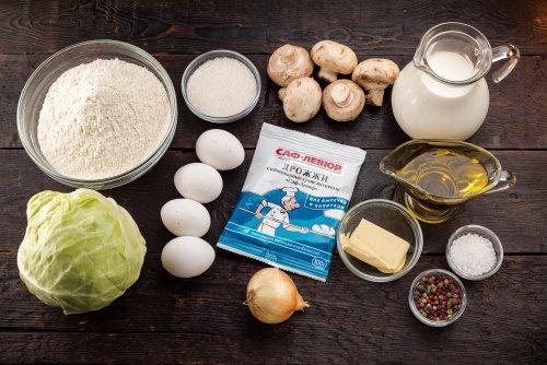 Рецепт очень вкусного пирога с капустой и грибами!