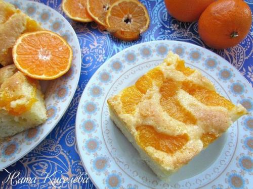 Мандариновый пирог. Пока они готовились, мои чуть с ума от аромата не сошли?