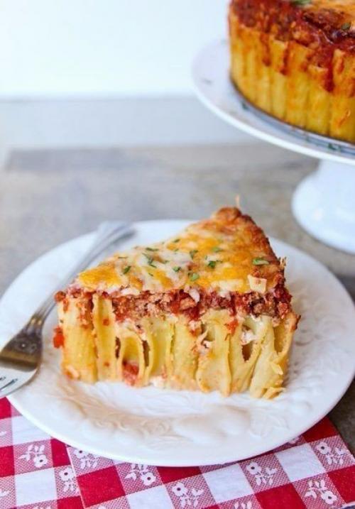 Итальянский пирог из макарон - рожков. 02