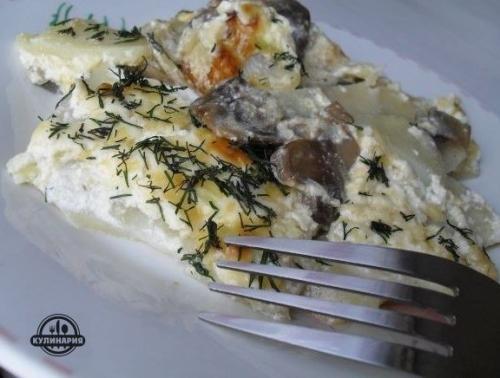 Запеченный картофель с грибами. 06