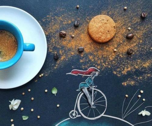 Художница - иллюстратор из Италии синция болонези (Cinzia Bolognesi) создает работы прямо за завтраком. 04