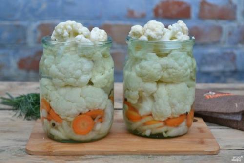 Маринованная цветная капуста с овощами. 07