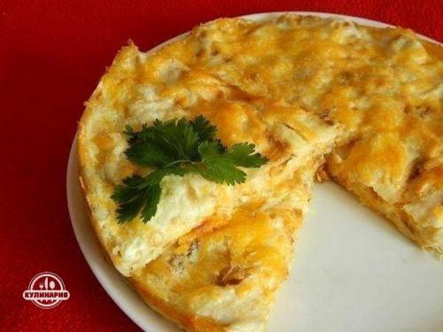 Пирог из лаваша с сыром.