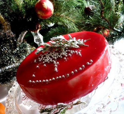 Клюквенный торт Огонь Рождественской Свечи - рецепт.