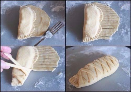 Булочки с творогом и персиком. 05