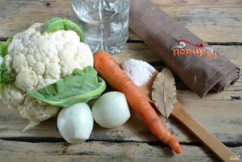 Маринованная цветная капуста с овощами. 01